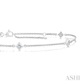 1/2 Ctw Princess Cut Diamond Station Bracelet in 14K White Gold